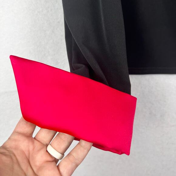 VTG Joseph Ribkoff Hot Satin Pink Peter Pan Big Collar/Cuffs Blouse Top 12 - Picture 4 of 9